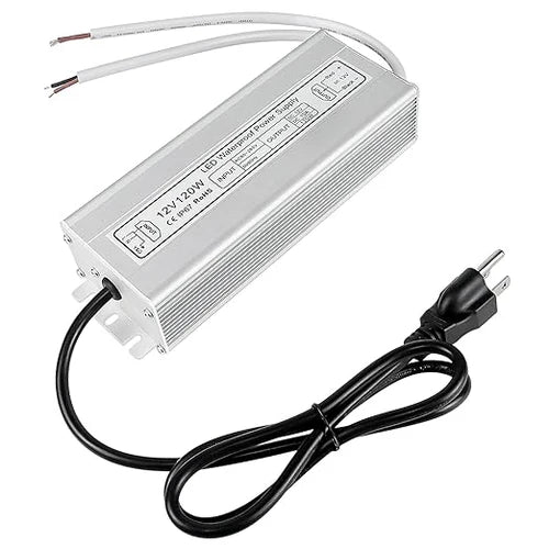 120W 12V/24V Waterproof LED Power Supply, 90-265V Input, Single/Dual Output, Aluminum Housing, Outdoor LED Lighting Driver, CE/RoHS/FCC Certified, US/UK/EU Plug