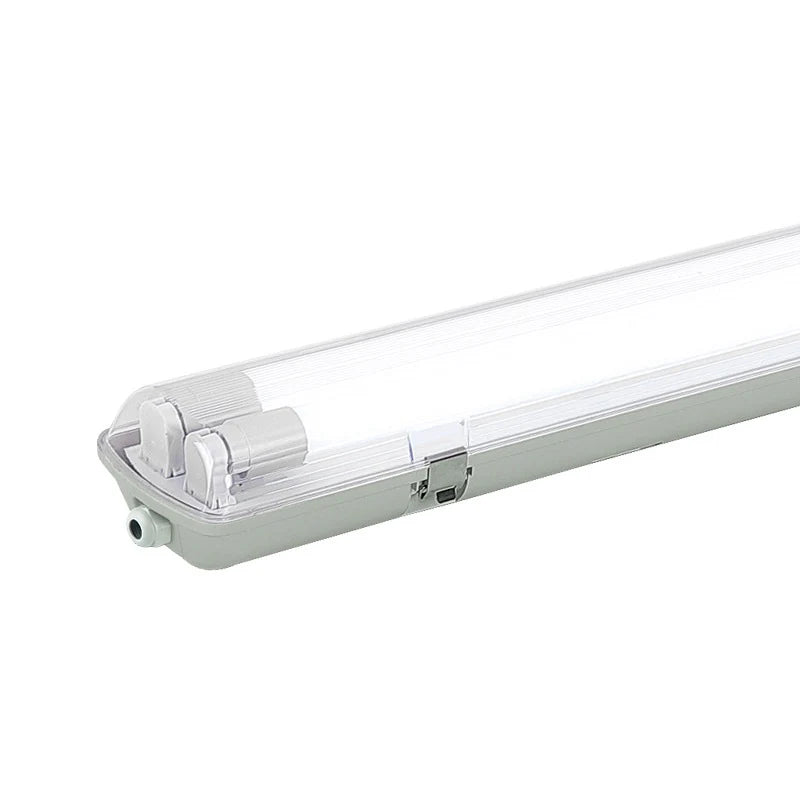 TP Series 2ft LED Tri-Proof Light, 2-Tube Included Waterproof Dustproof LED Fixture Stripe Clear Cover 3000K/4000K/5000K AC 90–240V Non-Dimmable 4-Pack