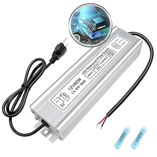 80W 12V/24V/36V/48V Waterproof LED Power Supply, 90-265V Input, Single Output, Aluminum Housing, Outdoor LED Lighting Driver, CE/RoHS/FCC Certified, US/UK/EU Plug