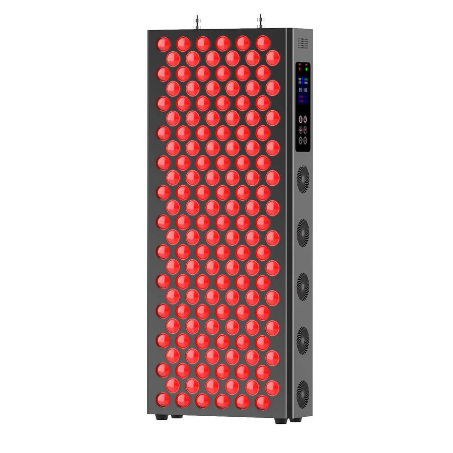 230W Large Panel Infrared Therapy Lamp – Black | Dual Chip Red & IR | Smart Touch Control Panel | Timer & Pulse Dimming | 60° Lens | AC85–264V | for Skin Care & Muscle / Joint Relief | US / EU / UK / AU Plug