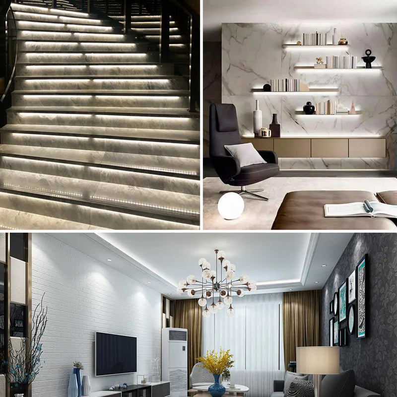 LightingWill DC12V SMD2835 Full Spectrum LED Strip Light 120LEDs/m 600 LEDs 16W/m, CRI 97+ High Density LED Tape 2700K–6500K, 8mm PCB IP00/IP67 for Kitchen Cabinet, Mirror, Bedroom, 5/50M