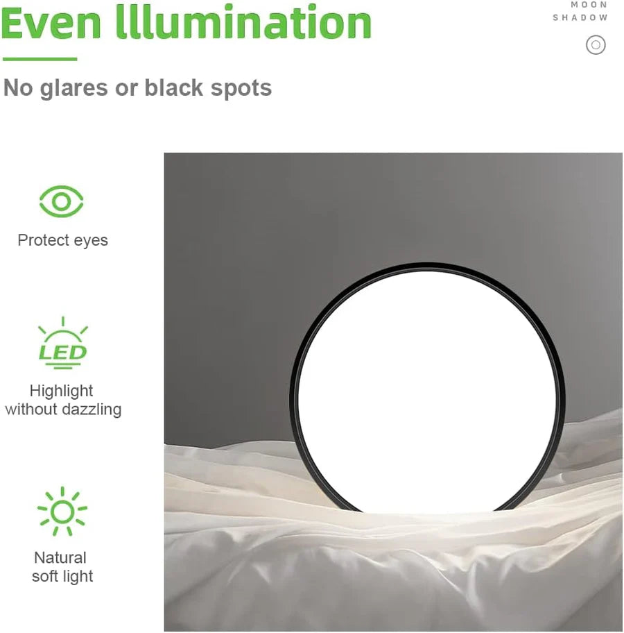 9 Inch 18W White / Black Round Slim LED Ceiling Lights – AC  220–240V | 3000K / 4500K / 5000K / 6500K | Flush Mount Ceiling Light for Modern Home Lighting | 1-Pack – Local Stock (UK)