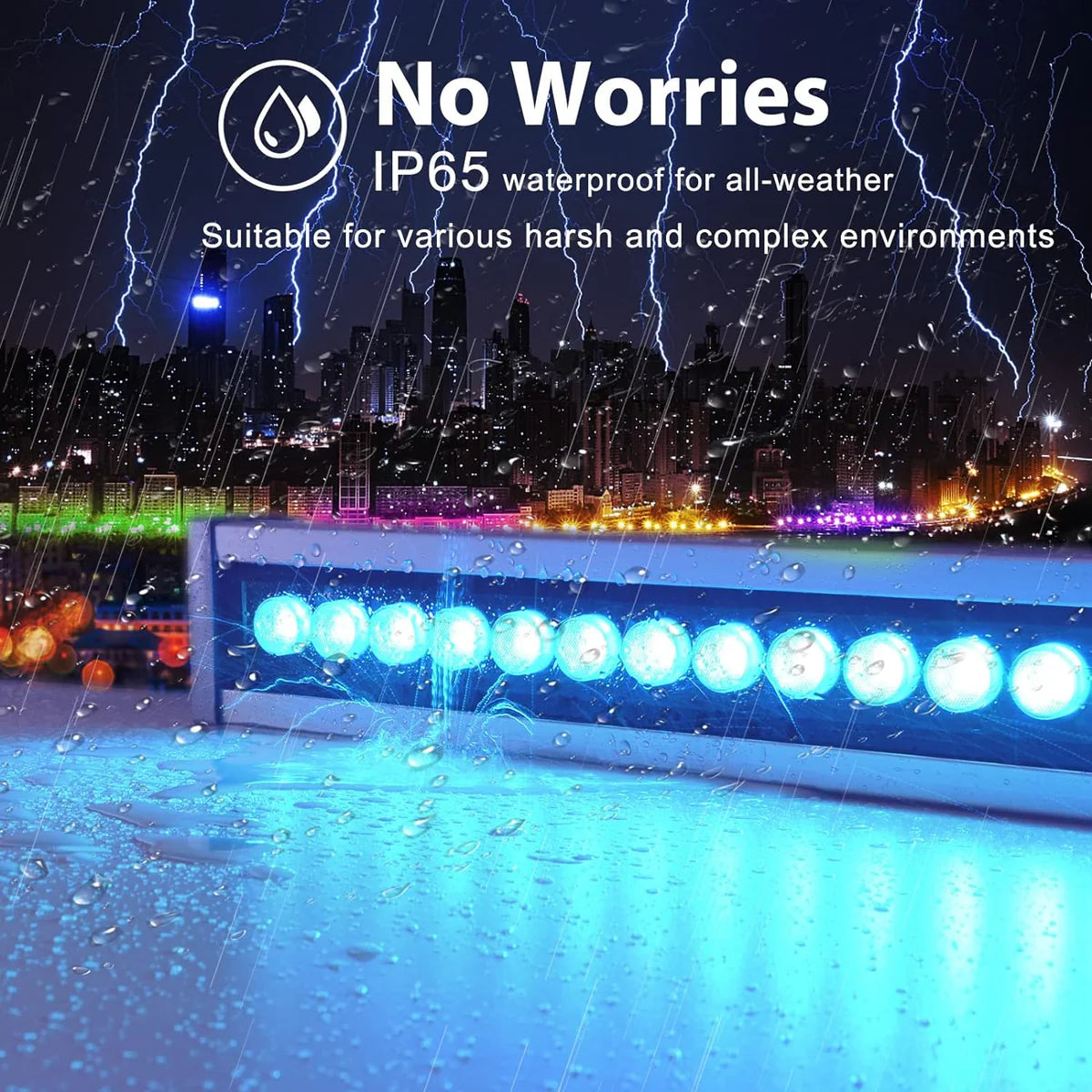 LightingWill Linkable 5056 Linear Smart RGBCW LED Wall Washer – AC85-265V | 60W | Waterproof Color Changing Wall Wash Light | RF Remote/APP Control | for Indoor & Outdoor Architectural Lighting