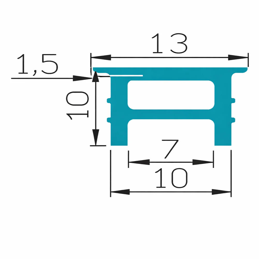Q-TE Series 10×10mm Top Emitting LED Neon Housing | Max Strip Width ≤5mm | S1010-H Black Transparent Architectural Neon Housing | 16.4FT/5M | Quick Install | LED Advertising Display Lighting