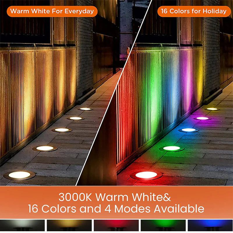 LightingWill Low Voltage RGBWW Inground LED Well Lights – DC 12V–24V | 3W /5W | 6 / 8-Pack | RGB + 3000K Warm White | IP65 Waterproof | Outdoor Landscape & Ground Lighting for Garden, Yard & Driveway