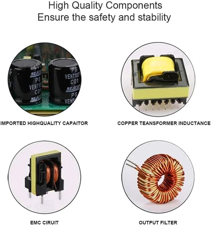 High Power DC 12V/24V 300W–600W Switching Power Supply, AC 110/220V Input, LED Driver Transformer, Metal Case with Cooling Fan, CE/FCC/RoHS Certified