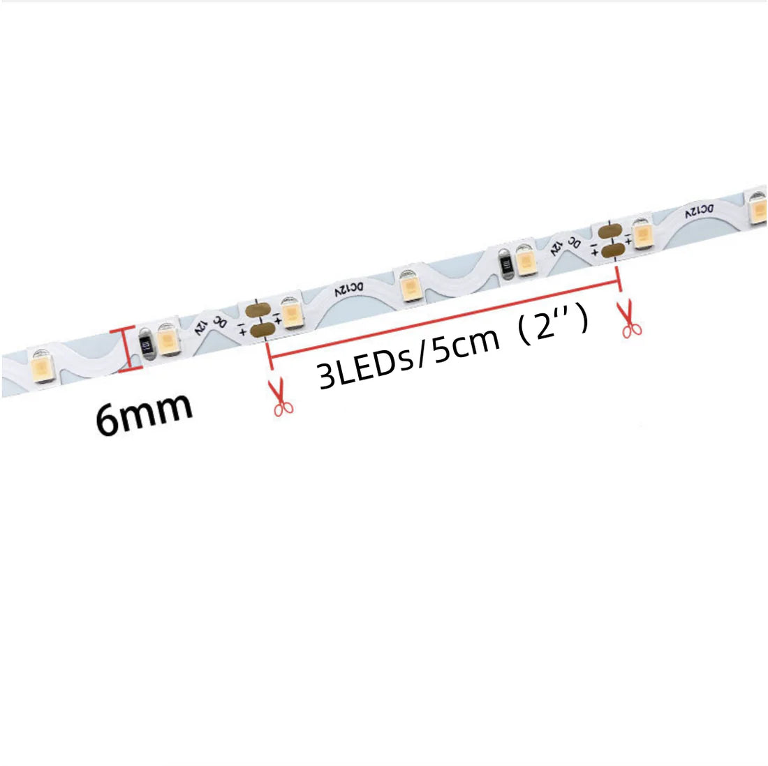 S Shape Bendable SMD2835 LED Strip Light, 5m Roll | 12V DC | 120 LEDs/m | 12W/m | White 3000K / 4000K / 6000K & Colors: Red / Green / Blue / Yellow / Pink | 6mm PCB | Flexible for Curves & Signage