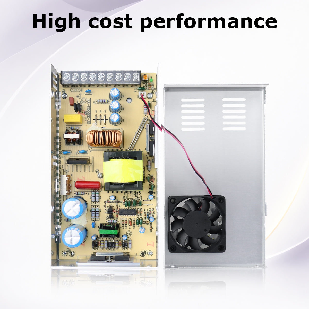 DC 12V LED Switching Power Supply 350W–600W, AC 110/220V Input, High Power LED Driver Transformer, Cooling Fan Metal Case, CE/FCC/RoHS Certified