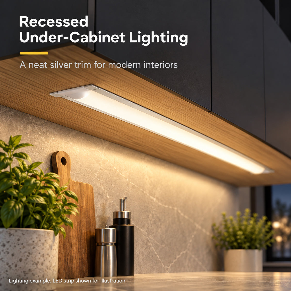 Silver 508-B 24.7 × 7mm Wall-Mount LED Aluminum Channel, 12mm Inner Width, with Milky White Cover & Installation Accessories
