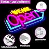 WE ARE OPEN Silicone LED shop signs – USB Powered | 16.1 × 7.8 inch | Arrow Shape | 2 Glow Color Options | LED Window Sign for Cafes, Restaurants &amp; Retail Shops