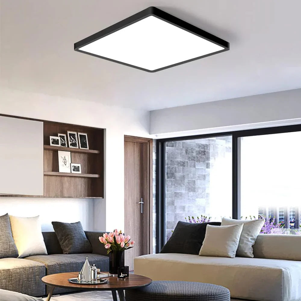 9 Inch 18W White / Black Square Slim LED Ceiling Lights – AC 110–130V | 3000K / 4500K / 5000K / 6500K | Flush Mount Ceiling Light for Modern Home Lighting | 1-Pack – Local Stock (US)