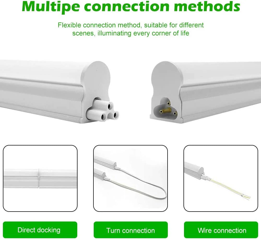 IT Series 2FT T5 LED Shop Light, Integrated Fixture 10W Warm/Natural/Daylight White Linkable Utility Ceiling & Under Cabinet Tube Light Corded Electric with Built-in On/Off Switch Non-Dimmable AC90–240V 4-Pack / 10-Pack