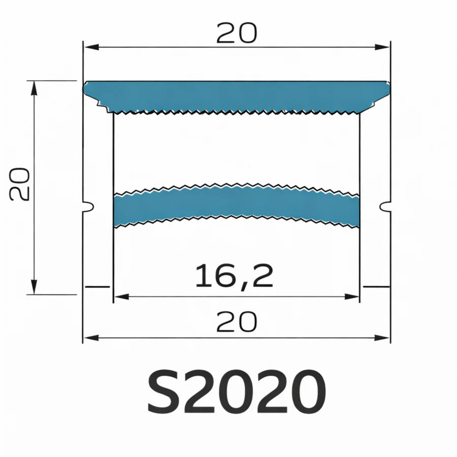 Q-TE Series 20×20mm Top Emitting LED Neon Housing | Max Strip Width ≤16mm | S2020 Silicone Neon Profile | 16.4FT/5M | Edge-Free Quick Install | LED Sign Cove Lighting