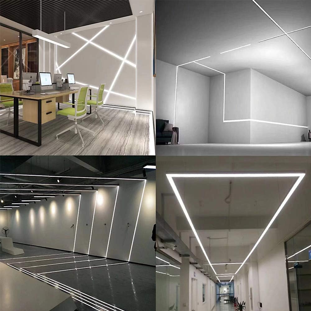 6-Pack LED Aluminum Profile, LED Aluminum Channel Silver U-Shape LED Diffuser with Milky White Cover, End Caps and Mounting Clips Aluminum Extrusion for LED Strip Lights U02