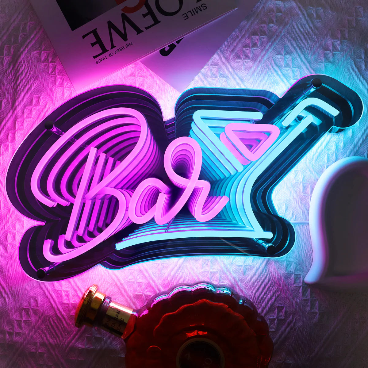 Bar LED Sign – Multi-Color Glow | 15 × 9.2 inch | USB Powered | Hanging | Ideal for Bar, Pub, Lounge, Nightclub, Party Mood Lighting