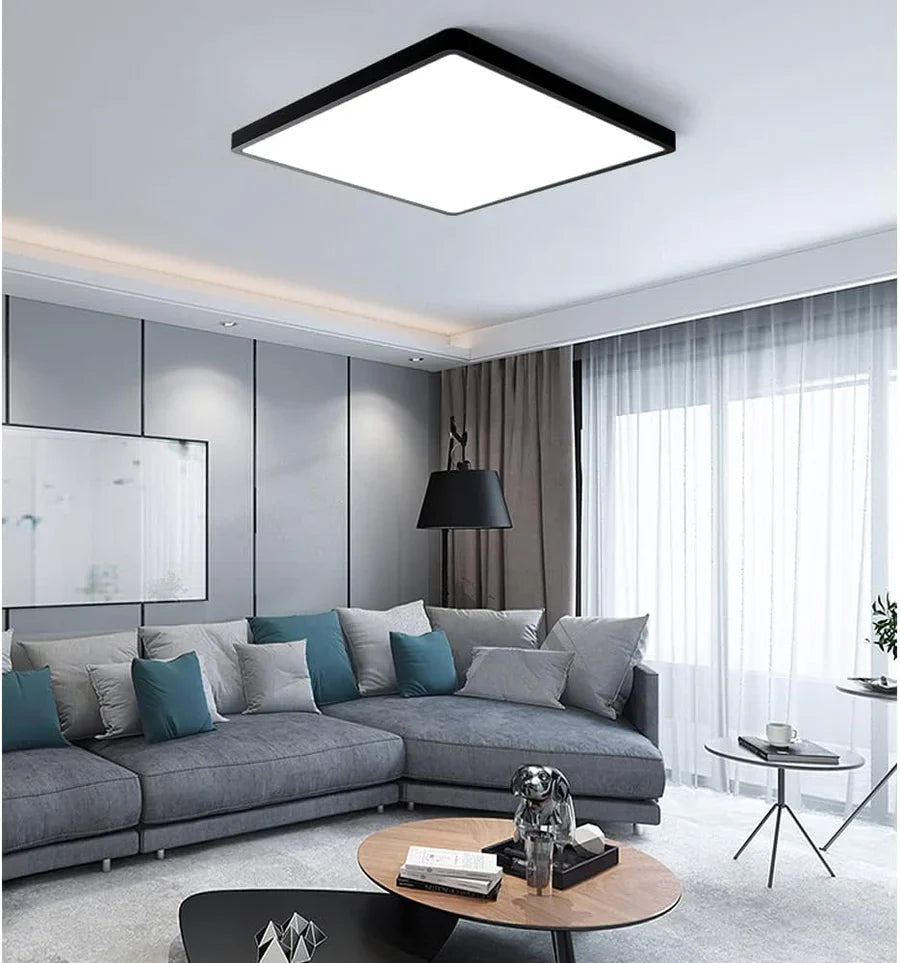 9 Inch 18W White / Black Square Slim LED Ceiling Lights – AC 110–130V | 3000K / 4500K / 5000K / 6500K | Flush Mount Ceiling Light for Modern Home Lighting | 1-Pack – Local Stock (US)