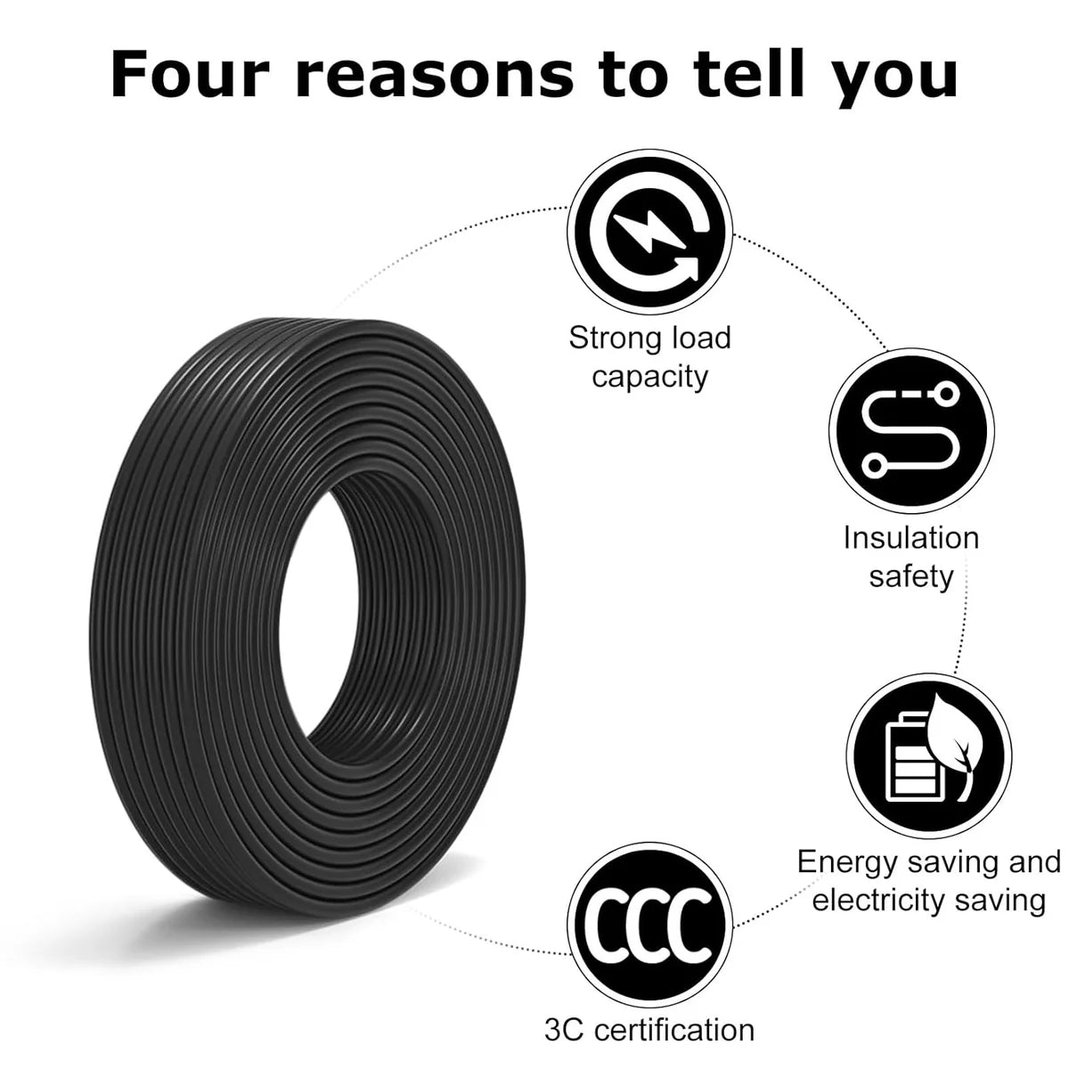 24 AWG Electrical Cable, Stranded Tinned Copper Multi-Core Wire, 6/7/8 Conductor, Black/White PVC Jacket Flexible Control Extension Cord — 3m–50m (10ft–165ft) Options