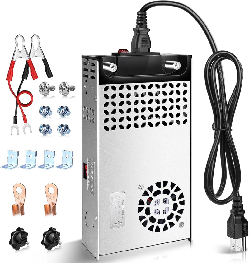 Upgrade DC 12V 360W–720W (30A–60A) Switching Power Supply, AC 110/240V Input Converter &amp; Transformer, Cooling Fan Design, LED Driver Adapter for Strip Lights, 3D Printer, Radio — US/UK/EU Plug Options, CE/FCC/RoHS Certified