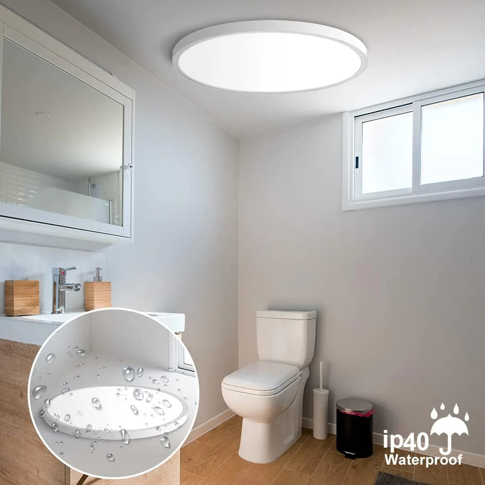 24 Inch Round 45W White LED Ceiling Light, 3000K / 4500K / 5000K / 6500K Flush Mount Ceiling Light Local Stock (US/UK/DE)