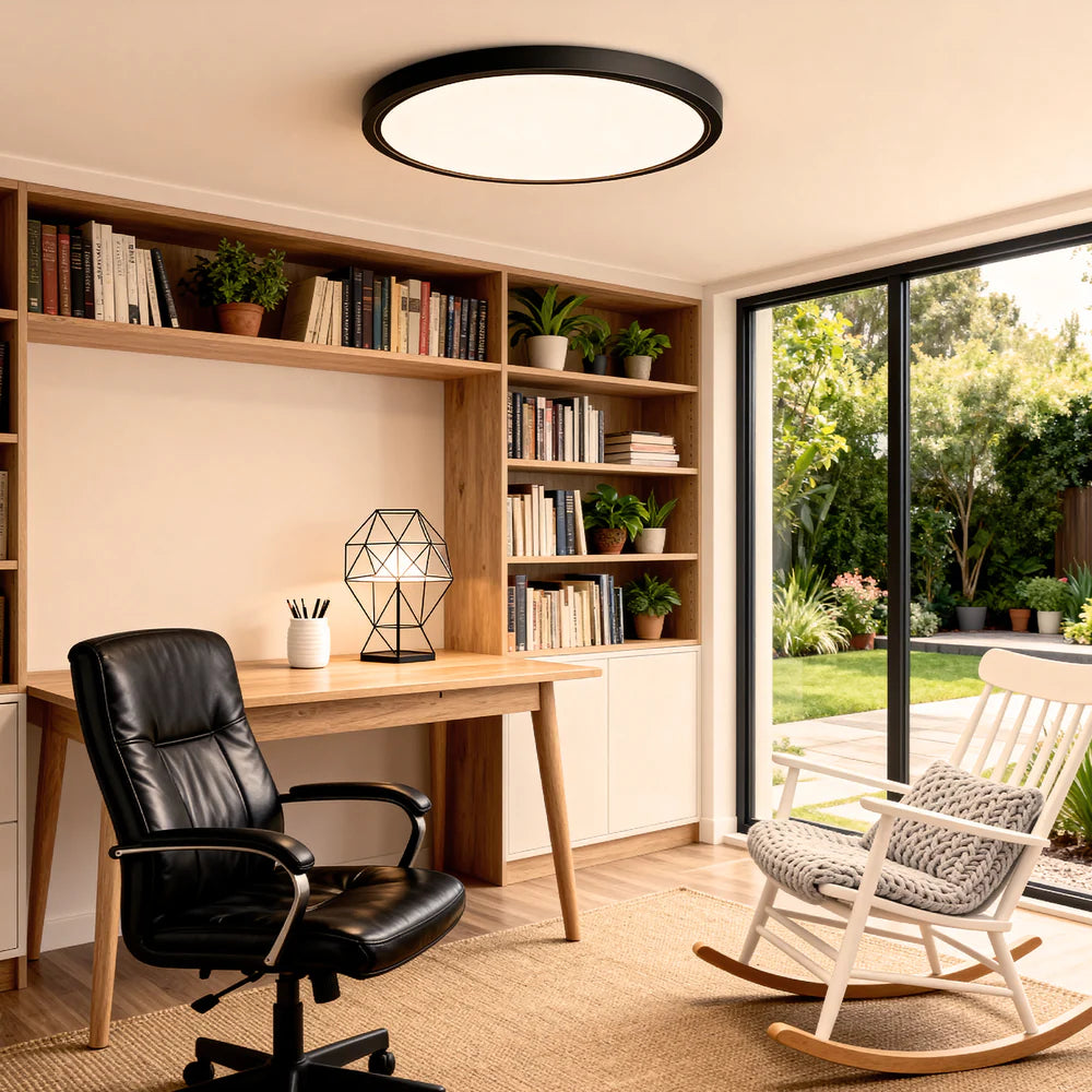 15.7 Inch 32W White / Black / Gold Round Slim LED Ceiling Lights – AC 110–130V  | 3000K / 4500K / 5000K / 6500K | Flush Mount Ceiling Light for Modern Home Lighting | 1-Pack – Local Stock (US)