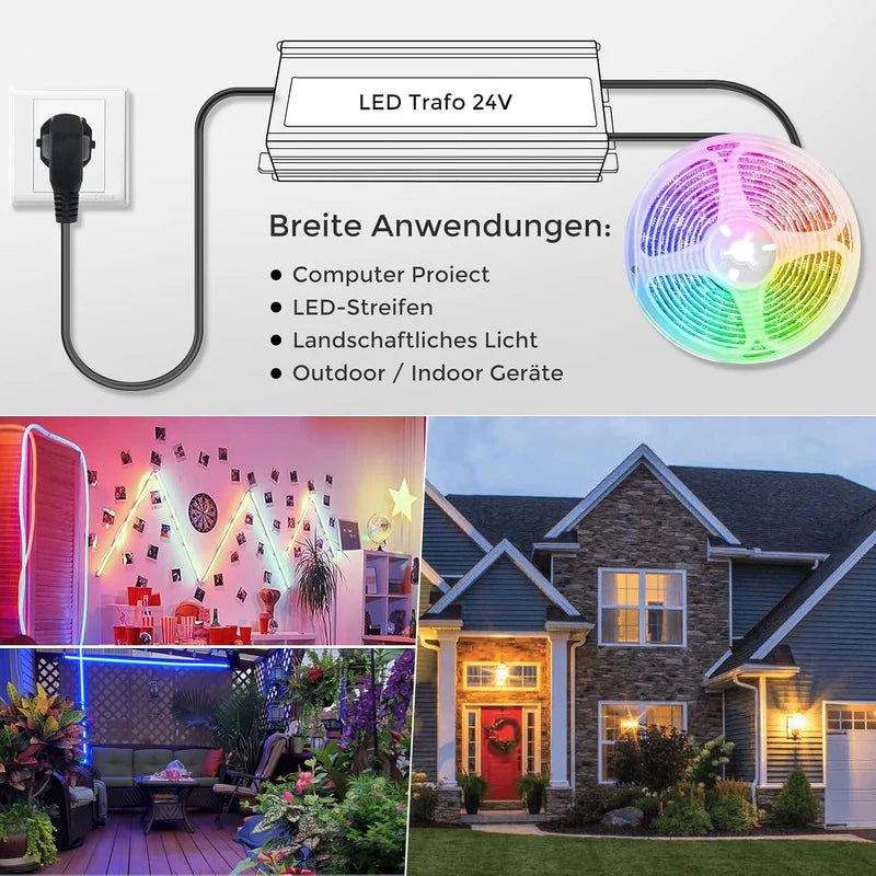 24V Waterproof LED Driver – 200W–500W Outdoor Power Adapter, 175–265V AC Input, Single or Dual Wire Output, CE/RoHS/FCC Certified, UK/EU Plug & Wire Lead Options