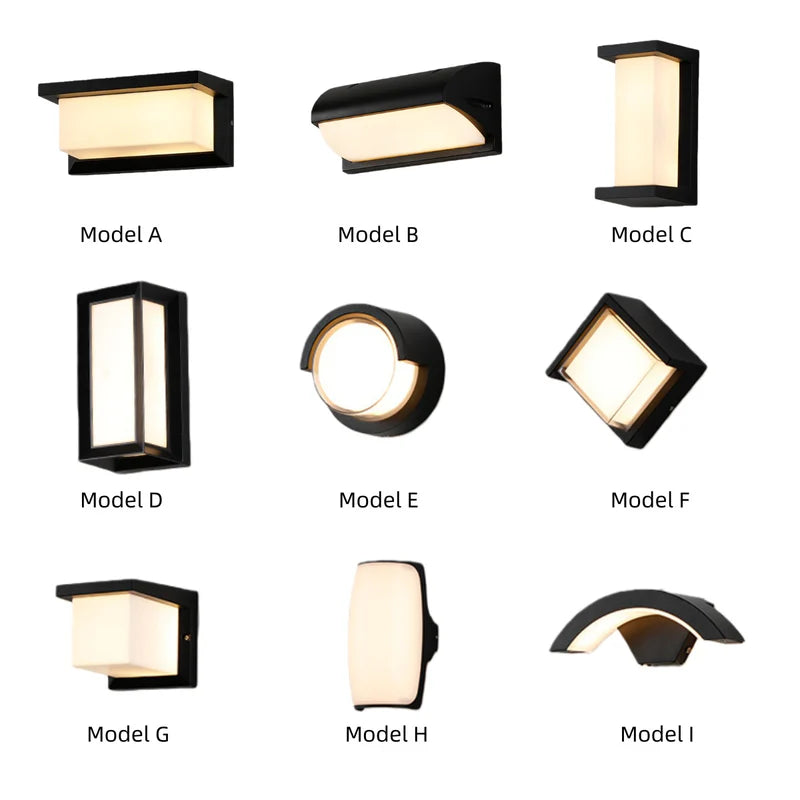 LightingWill LED Wall Light 18W Outdoor Waterproof Wall Sconce 3000K 4000K 6000K Black Smooth Curve Up Down Wall Light IP65 Aluminum Porch Garden Balcony Indoor 2 Pack