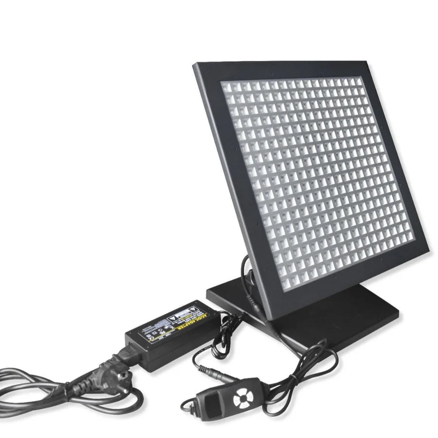 50W Blue Light Tanning Lamp – Blue Light 460–465nm | Dimmable Timer | AC100–240V | Aluminum Alloy + PC Cover | Blue / Desktop Stand | for Skin Tanning & Bronze Tone | Controller, Hook & Goggles Included | US / EU / UK / AU Plug