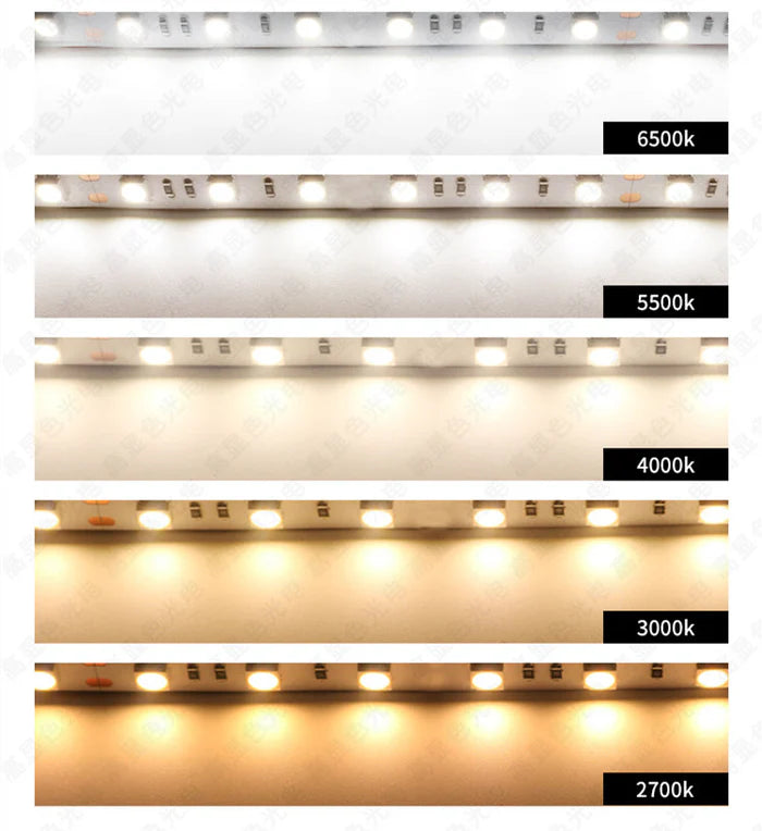 LightingWill DC12V SMD2835 Full Spectrum LED Strip Light 120LEDs/m 600 LEDs 16W/m, CRI 97+ High Density LED Tape 2700K–6500K, 8mm PCB IP00/IP67 for Kitchen Cabinet, Mirror, Bedroom, 5/50M