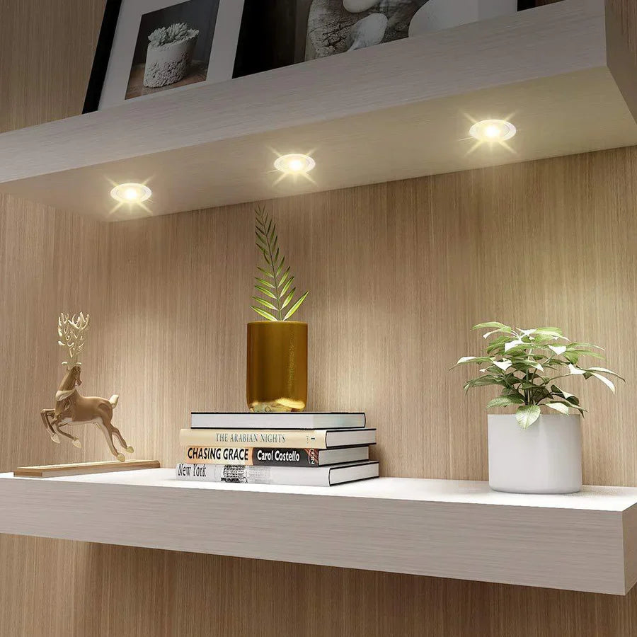 16-Pack Recessed LED Deck Lights – Warm White / Natural White | 0.6W Each | AC100–265V Input with Power Adapter | US / EU / UK / AU Plug Options | IP67 Waterproof Inground Step Lights Kit for Deck, Garden, Yard, Stairs & Pathway Lighting