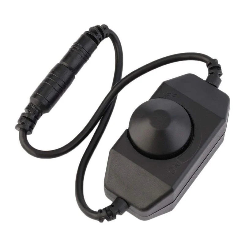 LightingWill LED Strip Dimmer DC12V 24V 6A Rotary Switch LED Controller Black White for Single Color LED Strips
