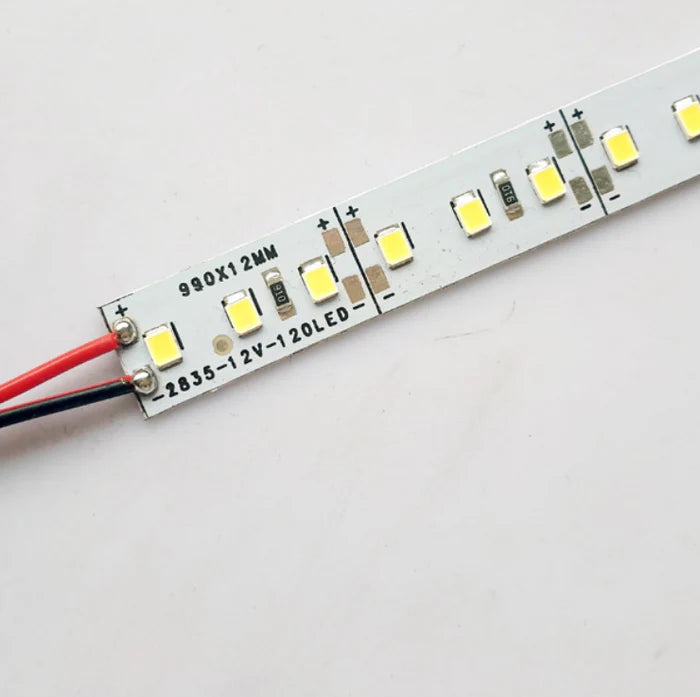 LightingWill SMD2835 10MM Wide Rigid LED Strip Light – DC12V / 24V | 12W/M | 120 LEDs/M | 10mm PCB | 1Meter Length | Warm White / Natural White / Daylight White / Cool White / Blue / Red / Green | High Brightness Indoor Lighting | 10 / 50PCS