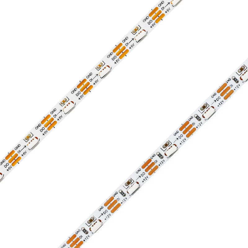 LightingWill WS2812 Side Emitting RGBIC LED Strip Light DC5V 12V 5mm PCB SMD4020 Individually Addressable 60 LEDs/m Non Waterproof Flowing LED Strip for Party Decoration DIY Lighting 5M 50M