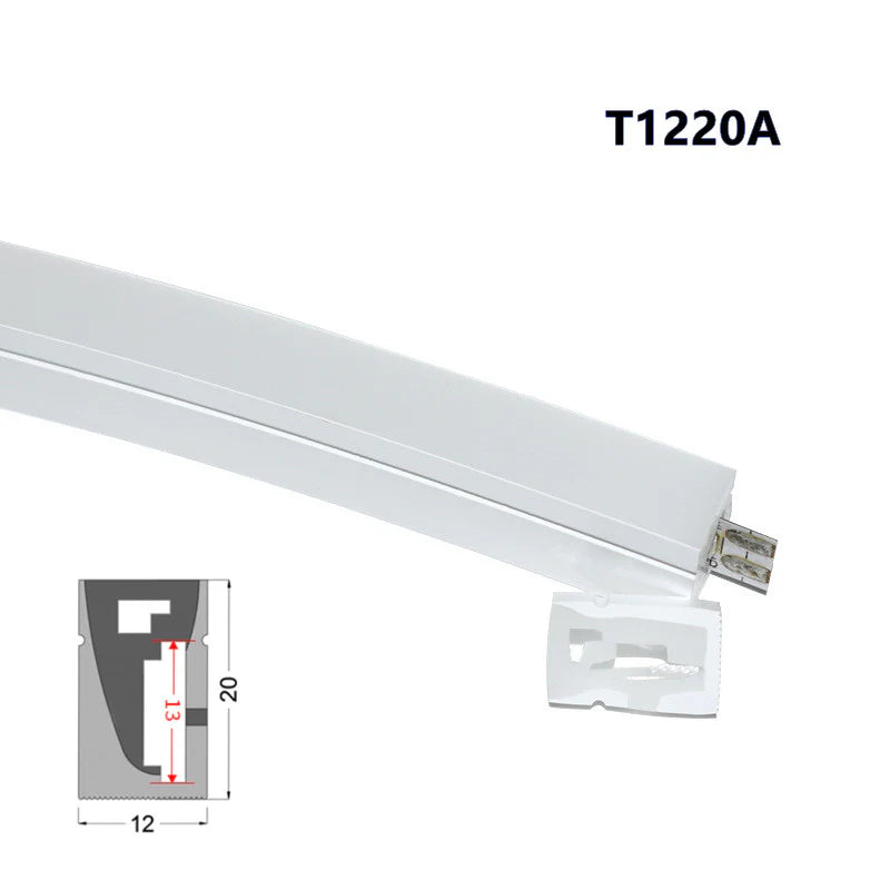 S1220 Side Edge Lighting Neon Light Housing – 12x20mm | Silicone LED Channel System | 10mm PCB Width | IP67 Waterproof | 16.4FT/5M*1/16.4FT/5M*5