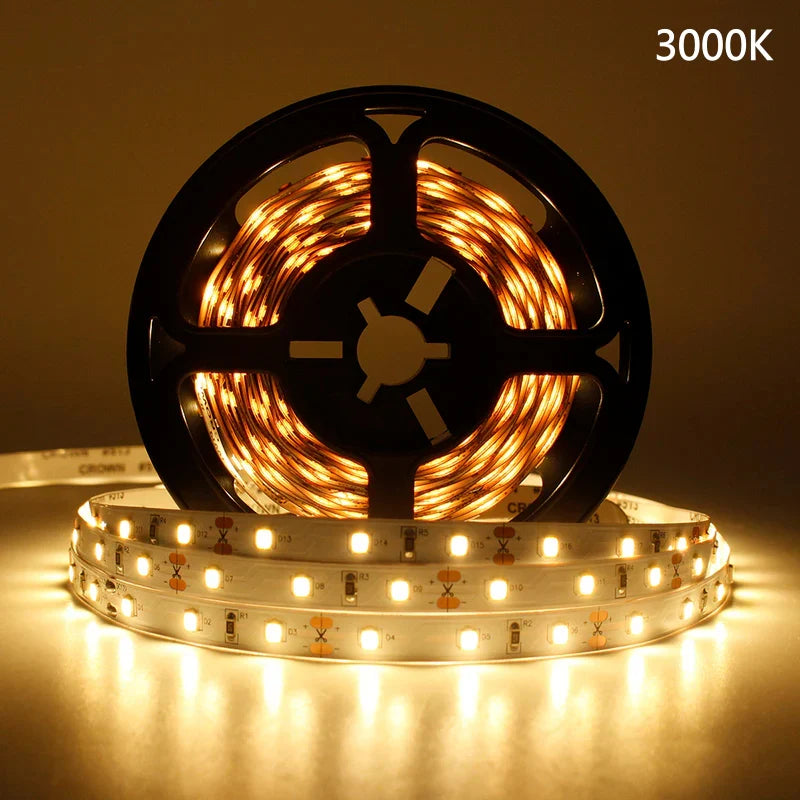 LightingWill DC12V SMD2835 Full Spectrum LED Strip Light 60LEDs/m 300 LEDs 10W/m, CRI 97+ High CRI LED Tape 2700K–6500K, 8mm PCB IP00/IP67 for Mirror, Kitchen Cabinet, Bedroom, 5/50M