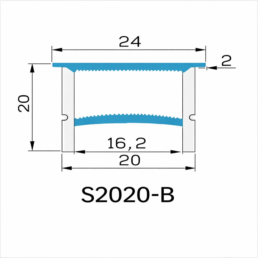 Q-TE Series 20×20mm Top Emitting LED Neon Housing | Max Strip Width ≤16mm | S2020-B Silicone Neon Profile | 16.4FT/5M | With-Edge Quick Install | Commercial Storefront Lighting
