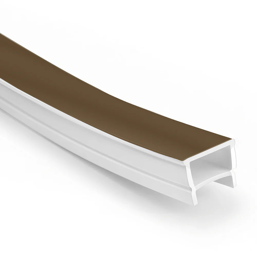 Q-TE Series 20×20mm Top Emitting LED Neon Housing | Max Strip Width ≤16mm | S2020-B Silicone Neon Profile | 16.4FT/5M | With-Edge Quick Install | Commercial Storefront Lighting