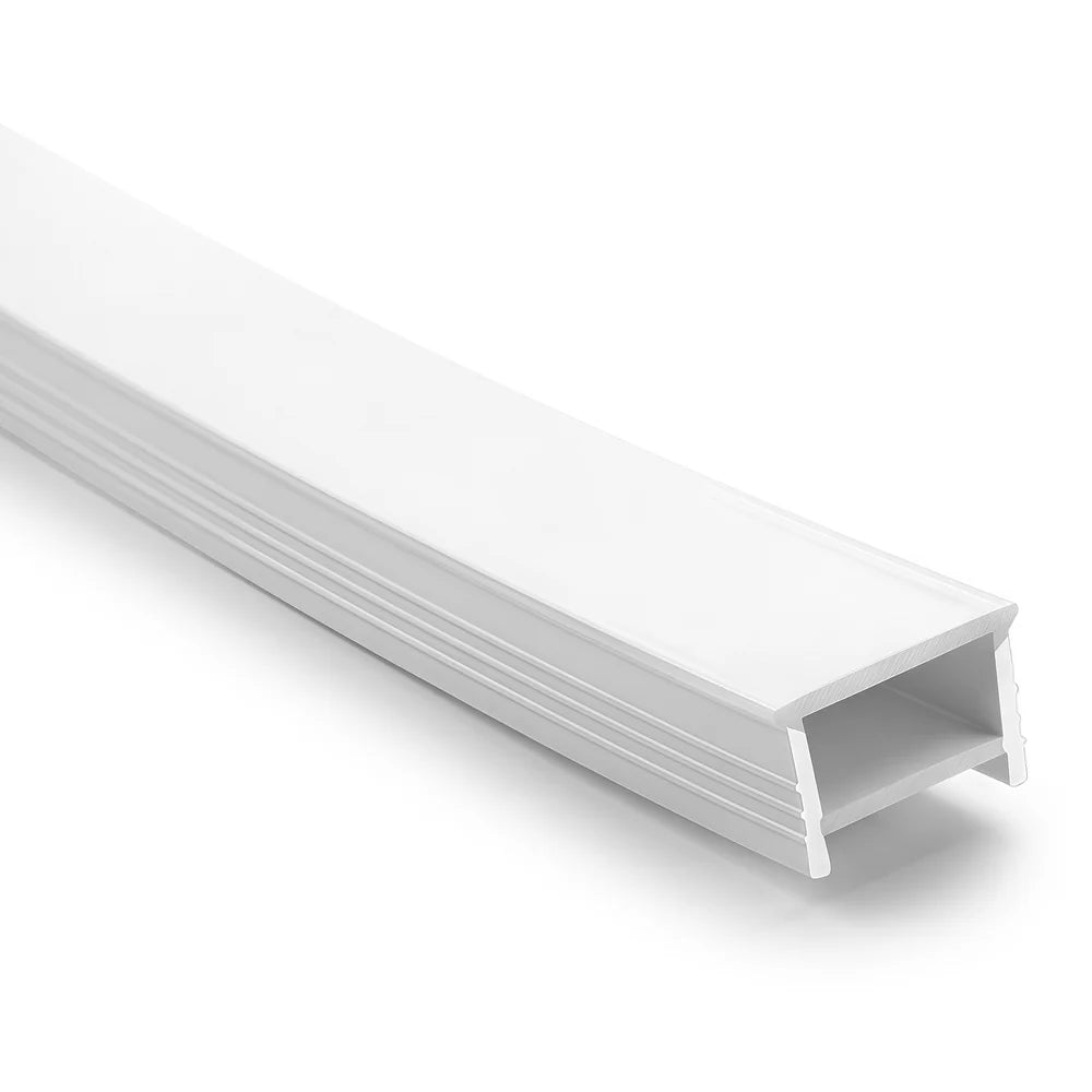 Q-TE Series 25×20mm Top Emitting LED Neon Housing | Max Strip Width ≤20mm | S2520 Architectural Neon Housing | 16.4FT/5M | Quick Install | Cabinet Bar Lighting
