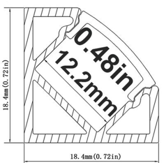 Black V03 18x18mm V-Shape Internal Width 12mm Corner Mounting LED Aluminum Channel with Clear/Milky White Cover, End Caps and Mounting Clips for Flex/Hard LED Strip Light