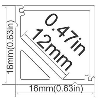 Black V01 16x16mm V-Shape Vertical Angle Cover Internal Width 12mm Corner Mounting LED Aluminum Channel with End Caps and Mounting Clips Aluminum Extrusion