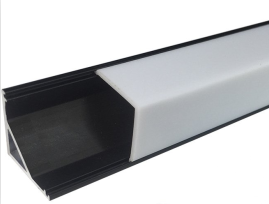 Black V01 16x16mm V-Shape Vertical Angle Cover Internal Width 12mm Corner Mounting LED Aluminum Channel with End Caps and Mounting Clips Aluminum Extrusion